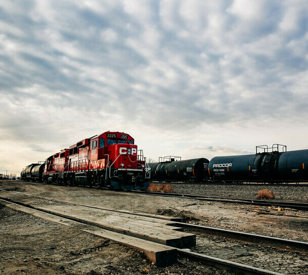 Rail spur in Brooks, Alberta.